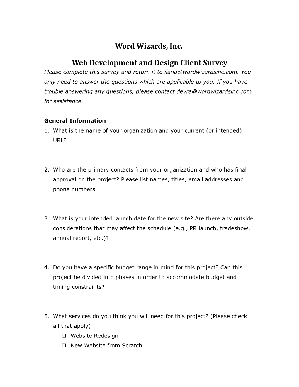 The Client Survey