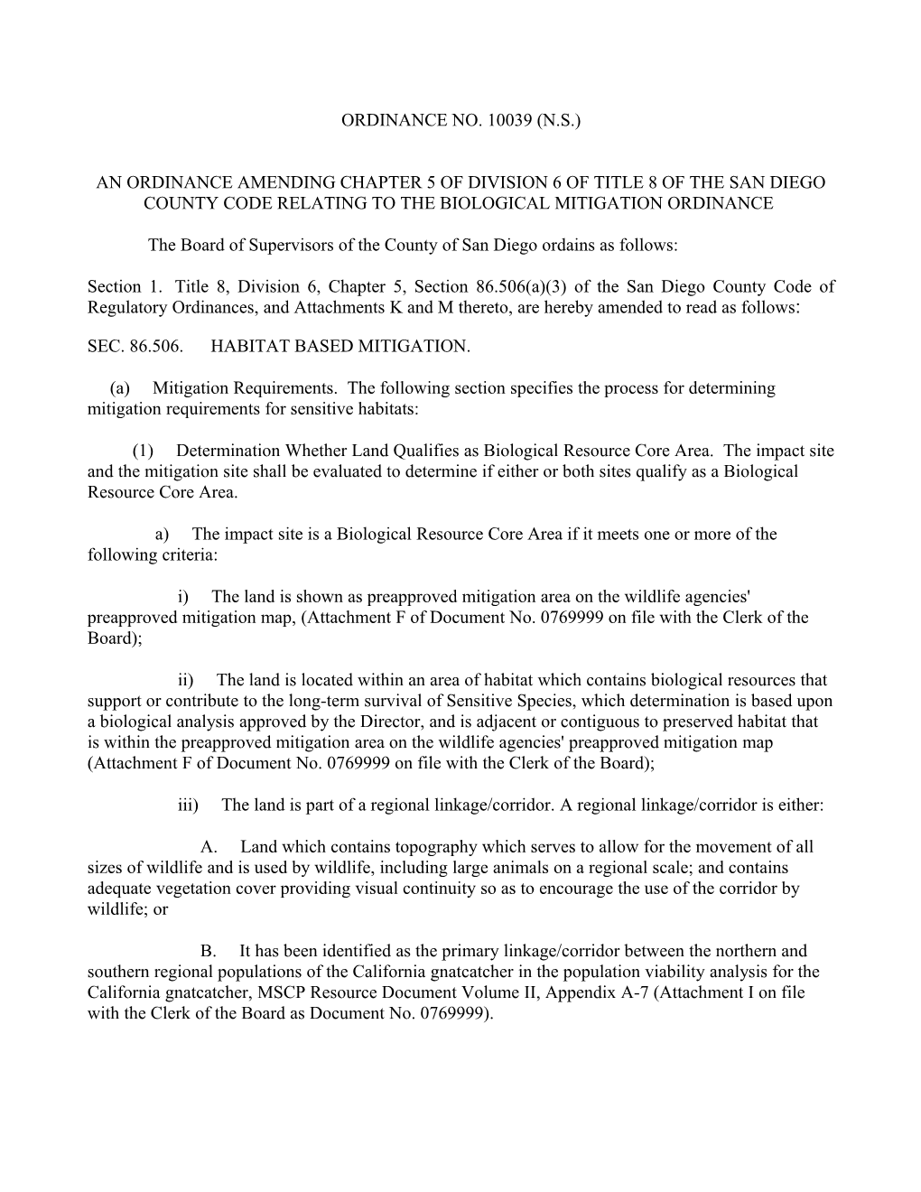 (3) Determination of Tier on Mitigation Site