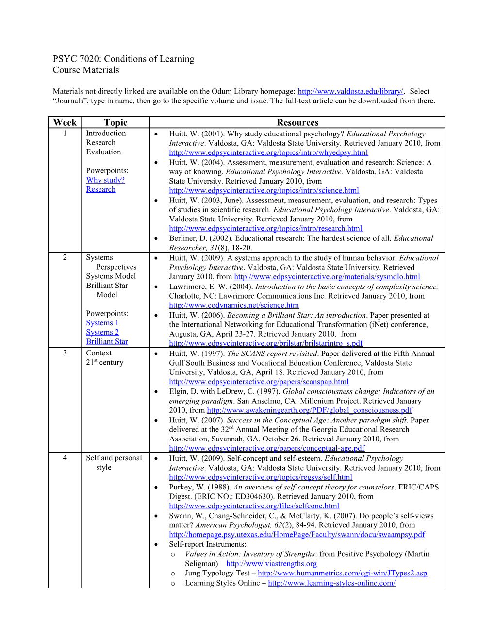 PSYC 7020: Conditions of Learning