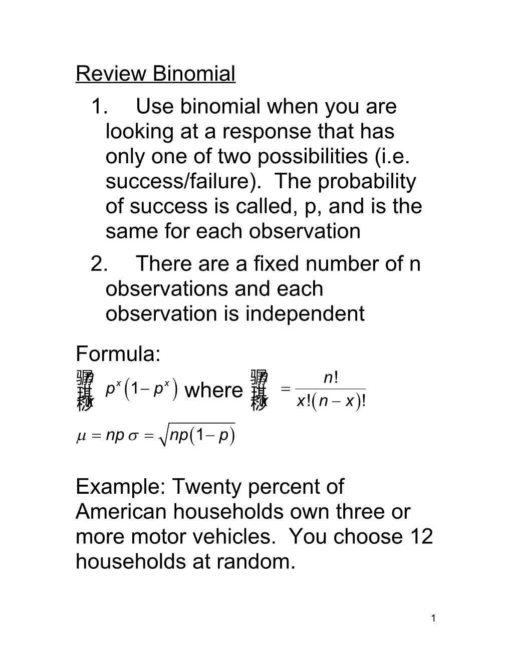 Unit 7: Confidence Intervals for a Population Mean (Σ Known)