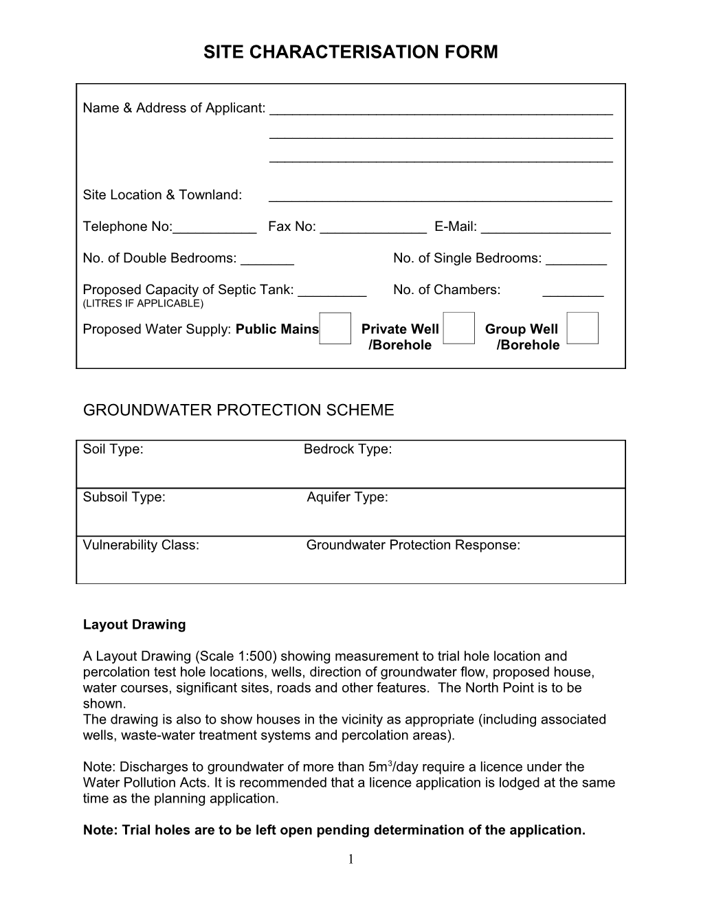 Site Characterisation Form