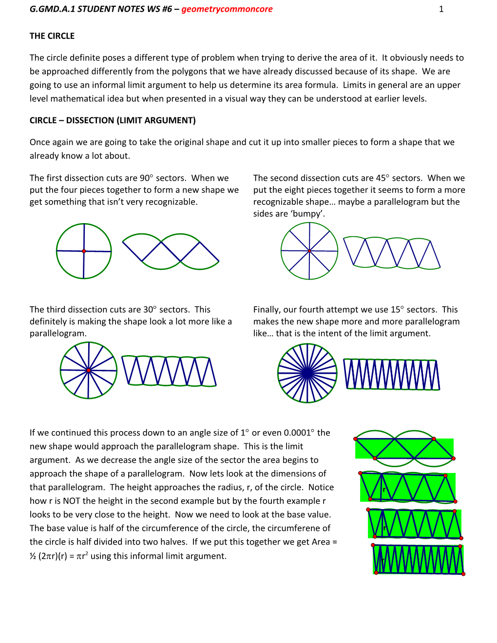 G.GMD.1 STUDENT NOTES WS #6 Geometrycommoncore 2