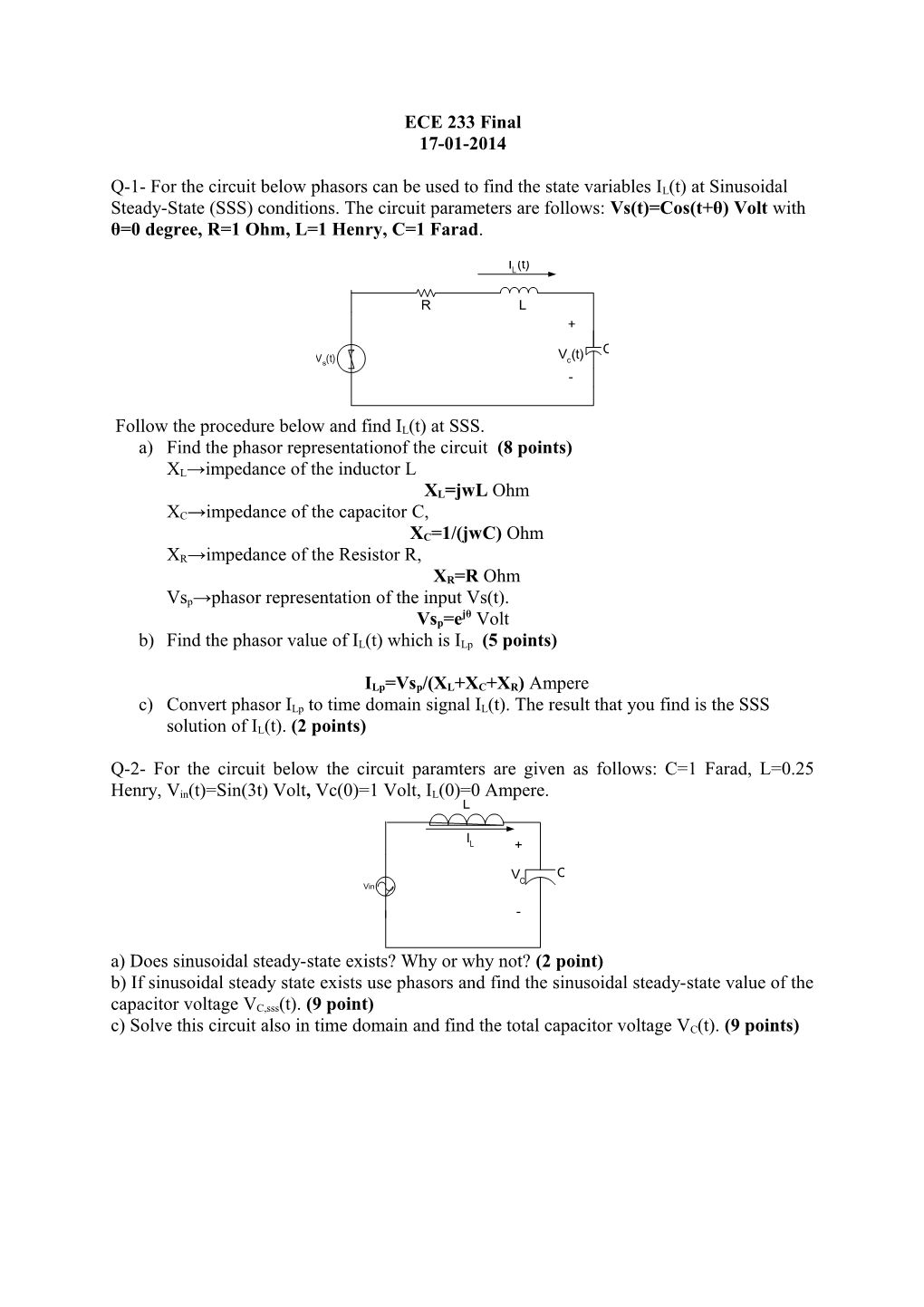 Follow the Procedure Below and Find IL(T) at SSS