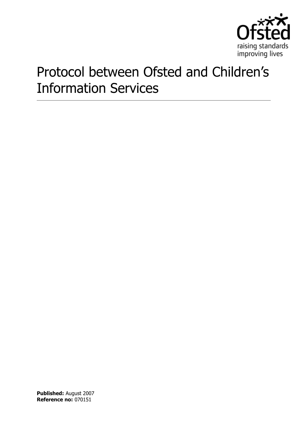 Protocol Between Ofsted and Children S Information Services
