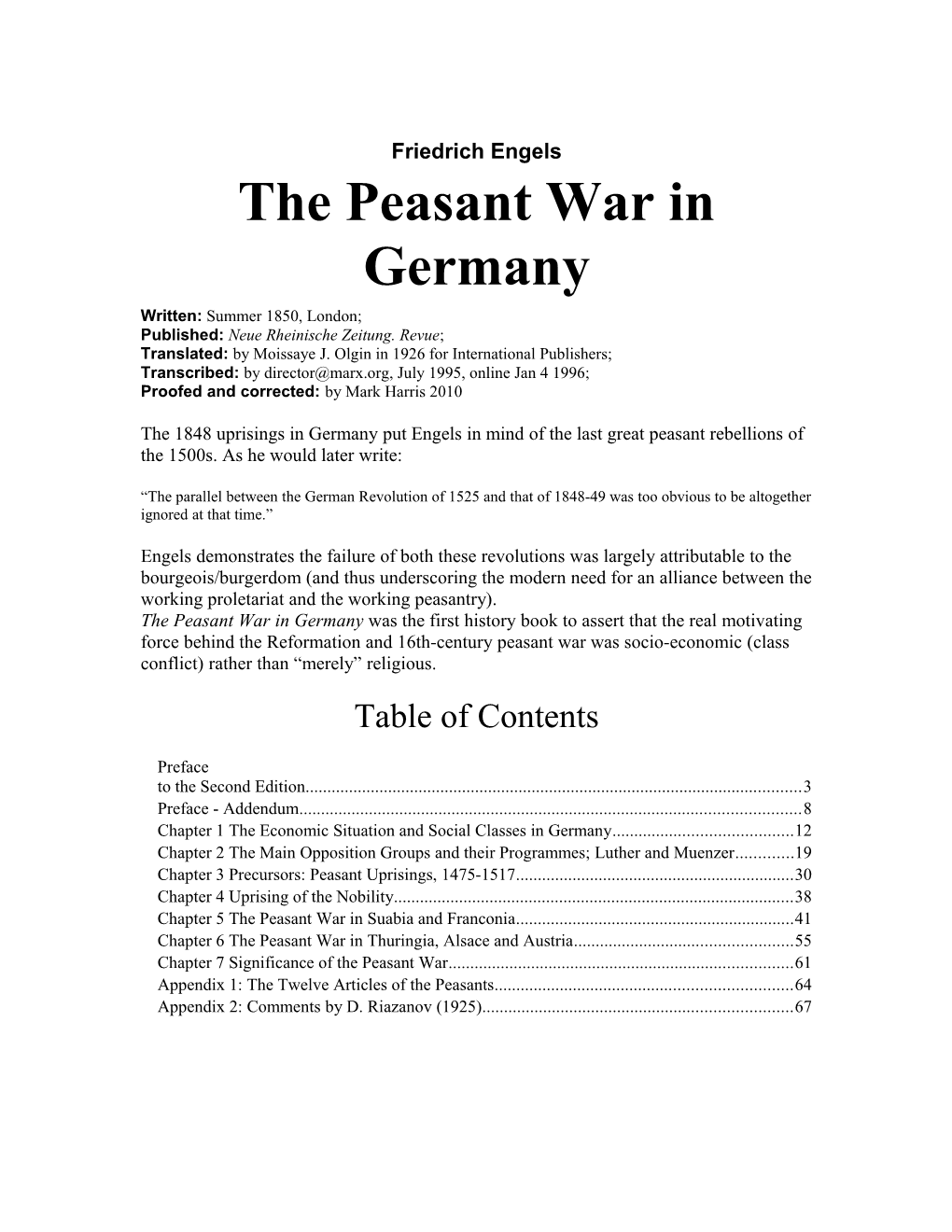 Peasant War in Germany