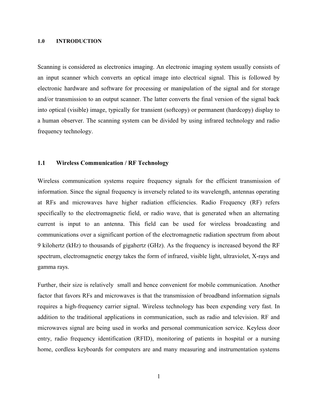 1.1 Wireless Communication / RF Technology