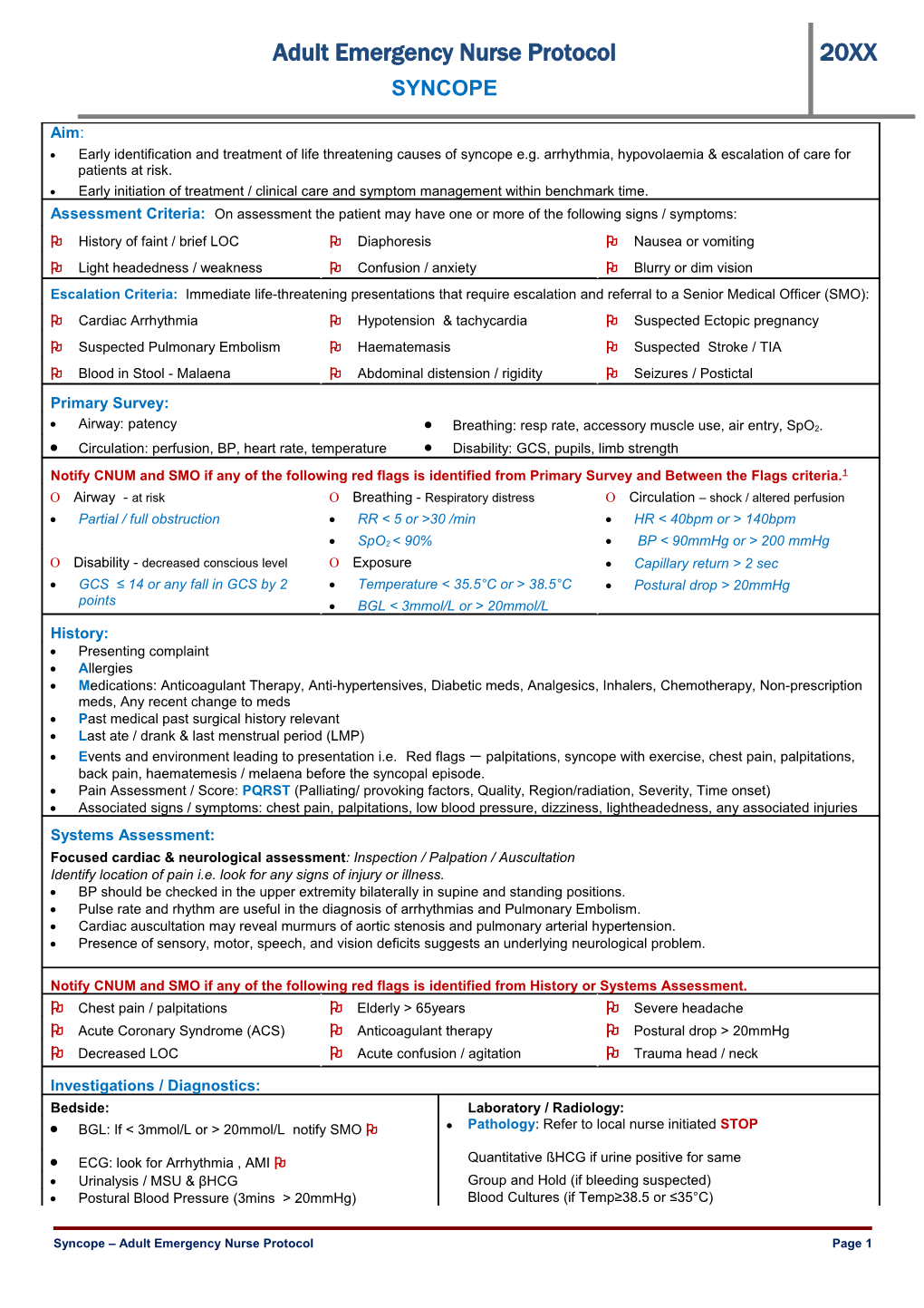 Emergency Nurse Protocol s1