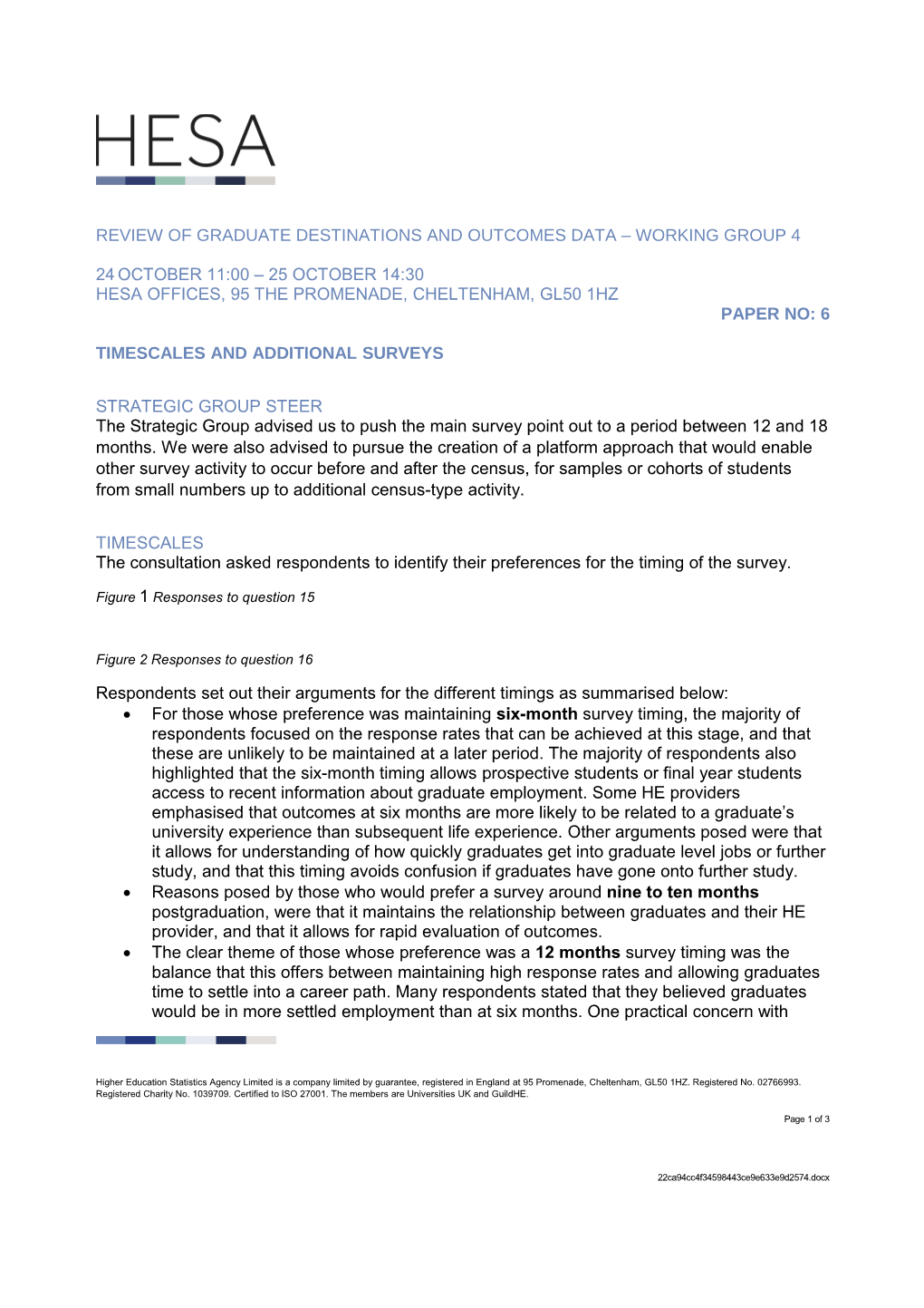 Review of Graduate Destinations and Outcomes Data Working Group 4