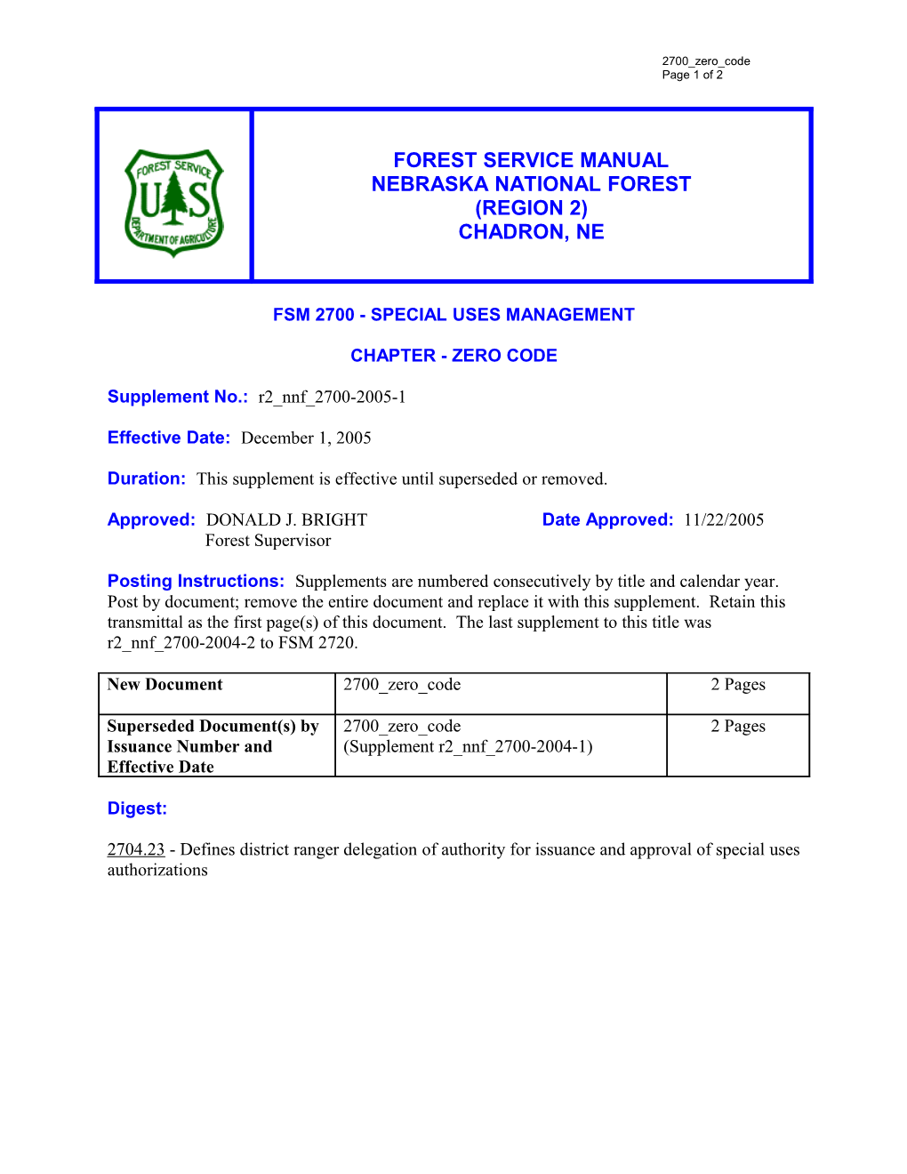 Fsm 2700 - Special Uses Management