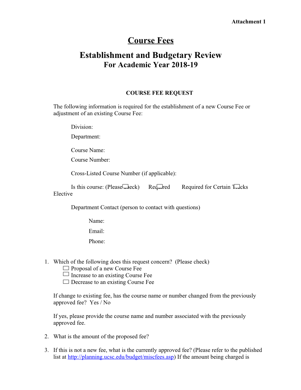 Establishment and Budgetary Review