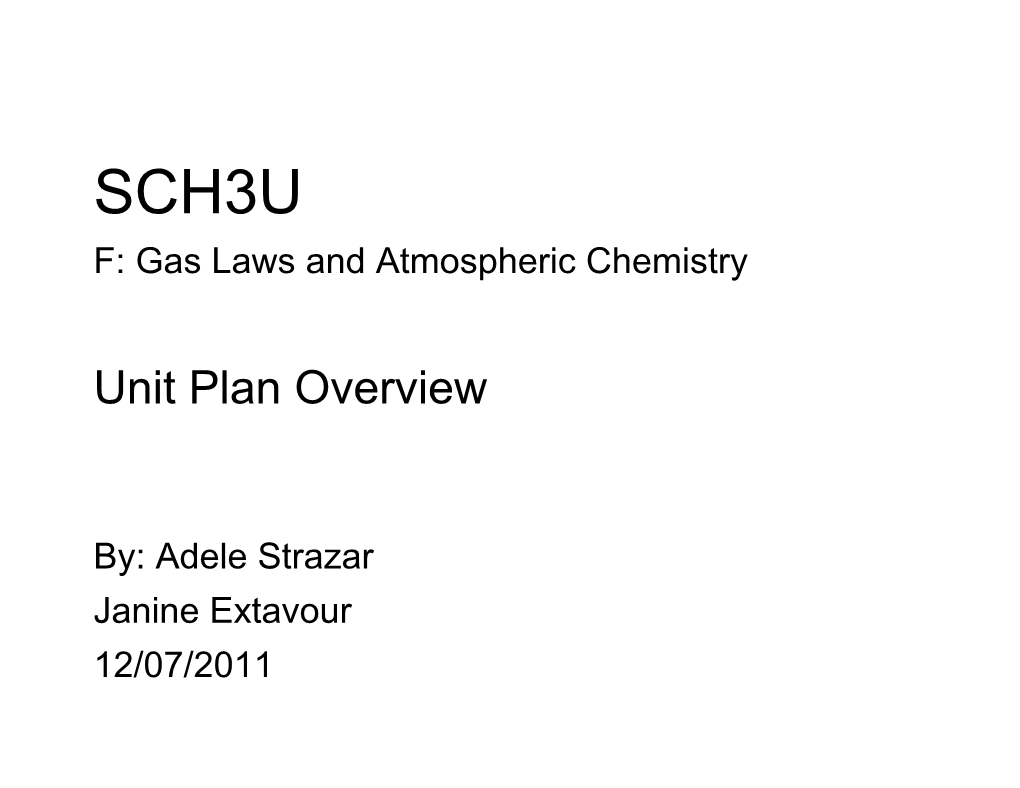 F: Gas Laws and Atmospheric Chemistry