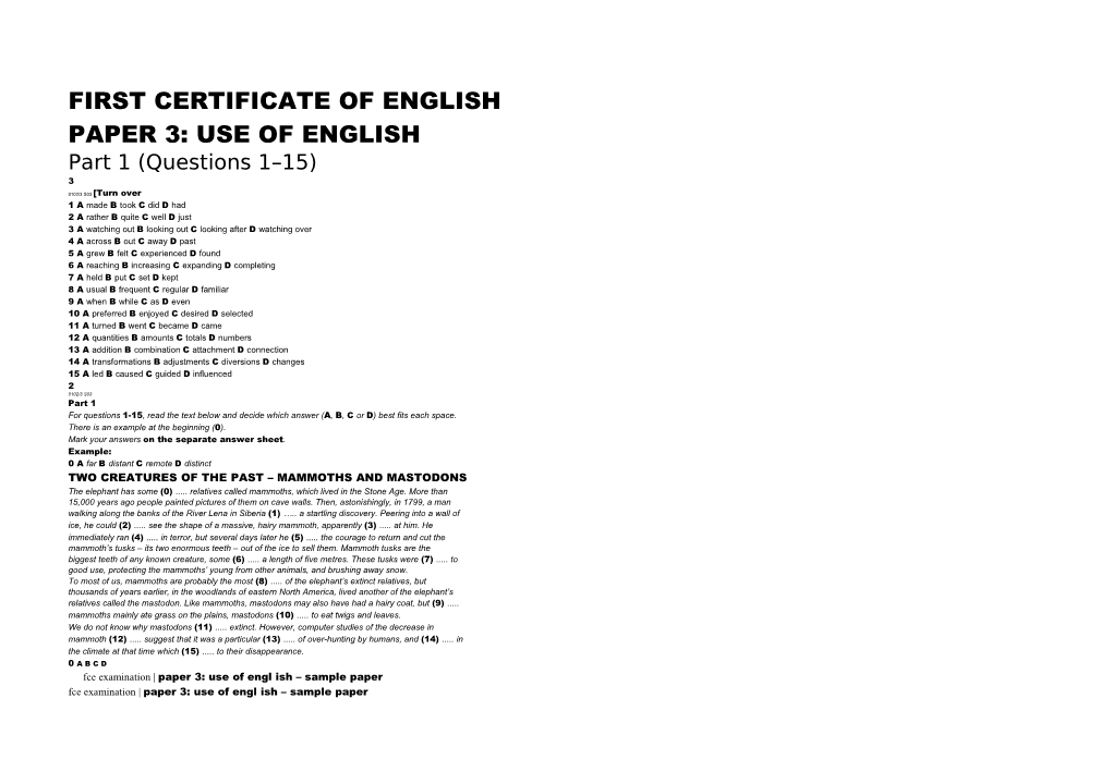 First Certificate of English