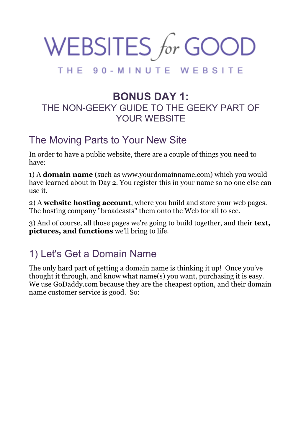 The Moving Parts to Your New Site