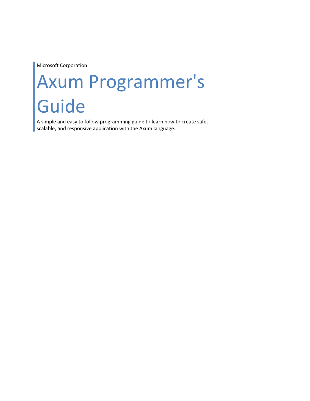 Axum Programmer's Guide