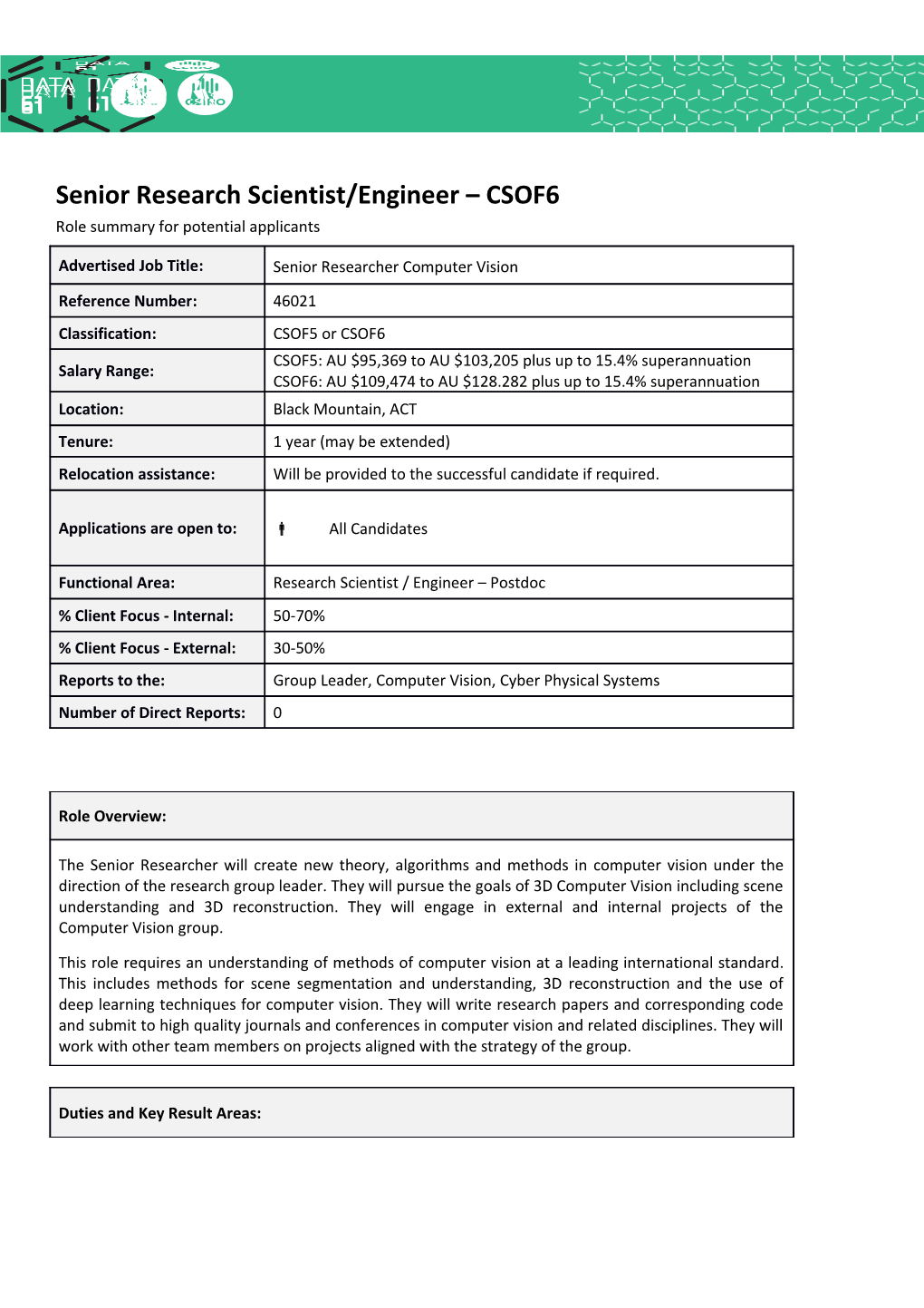 Senior Research Scientist/Engineer CSOF6