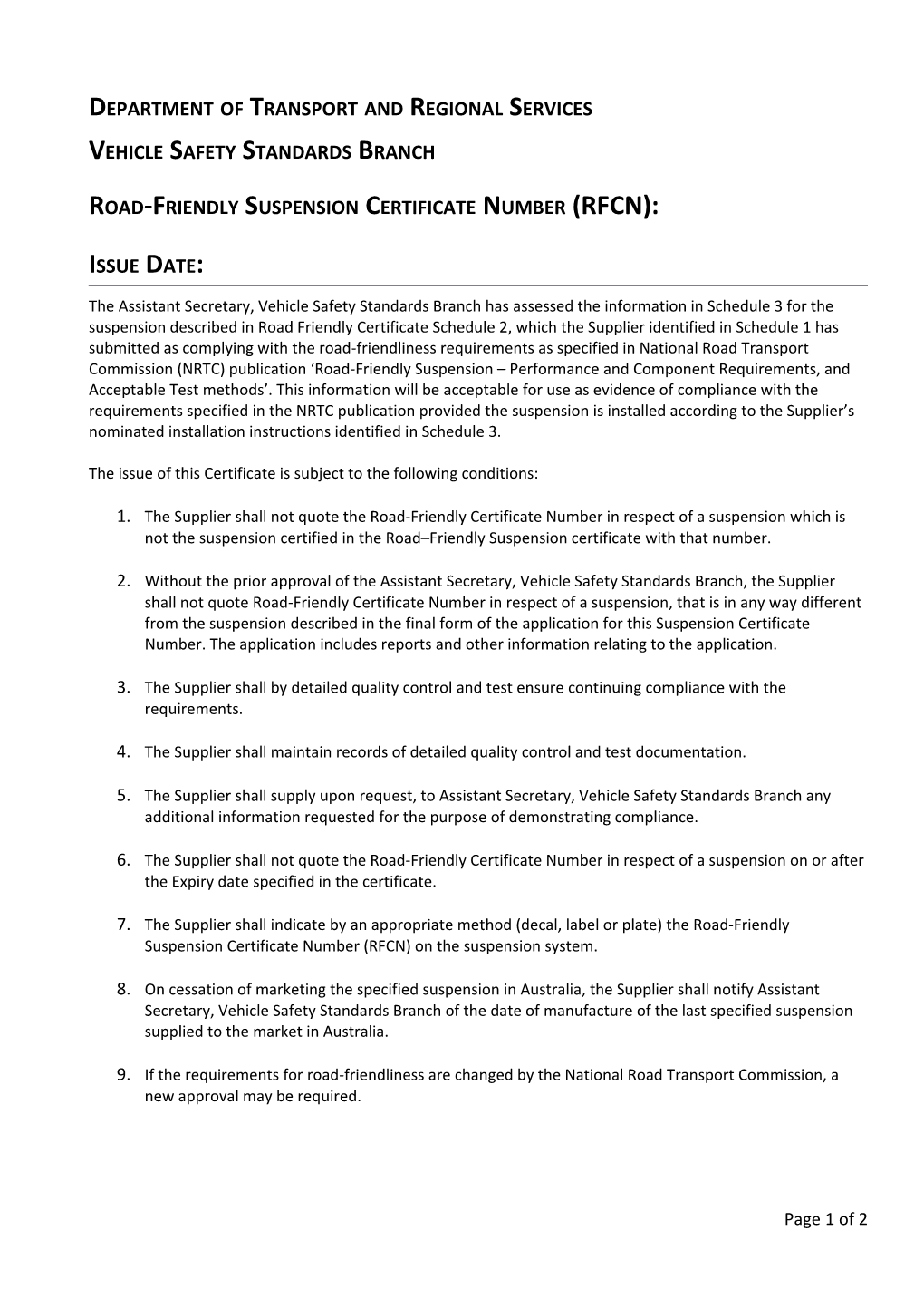 Road-Friendly Suspension Certificate Number (Rfcn): Rf2032