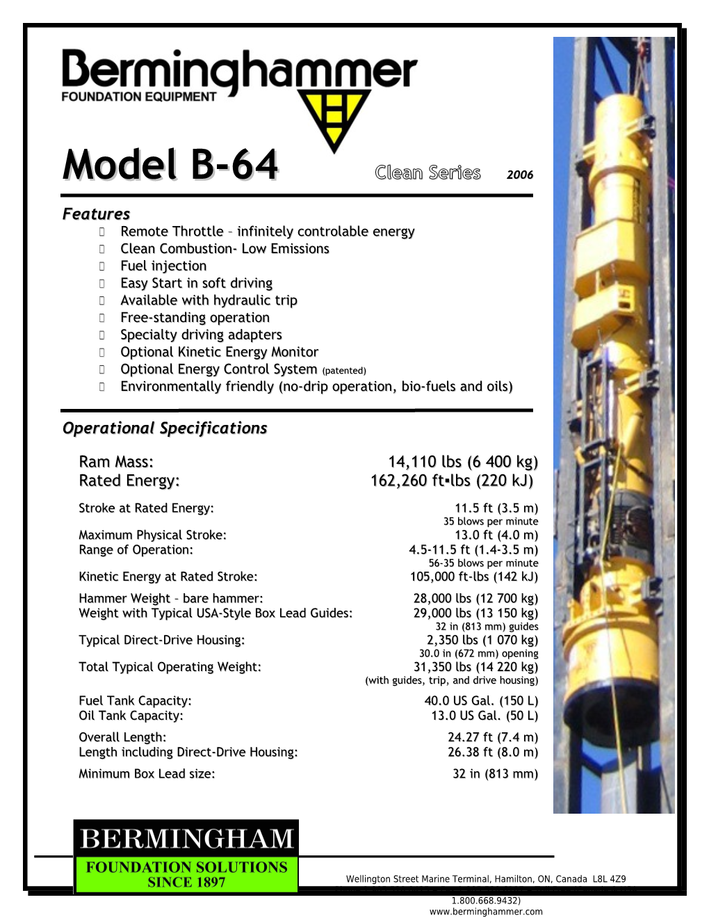 Model B-64 Clean Series 2006