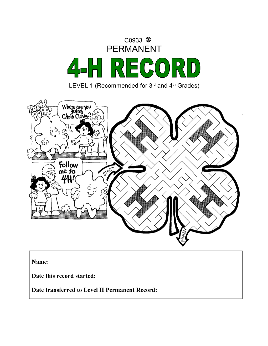 LEVEL 1 (Recommended for 3Rd and 4Th Grades)