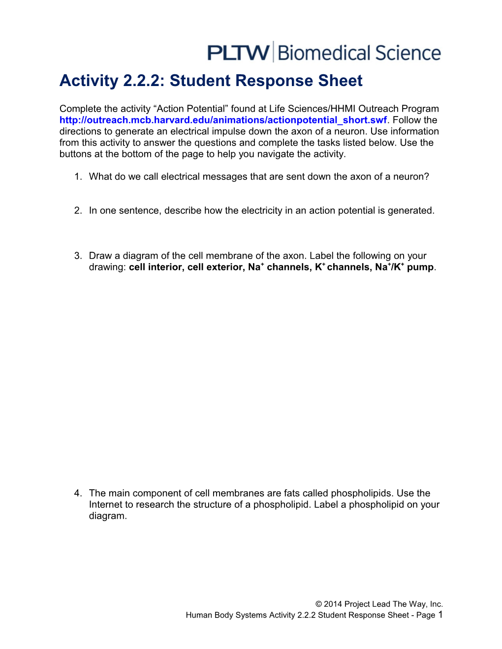 Activity 2.2.2: Student Response Sheet