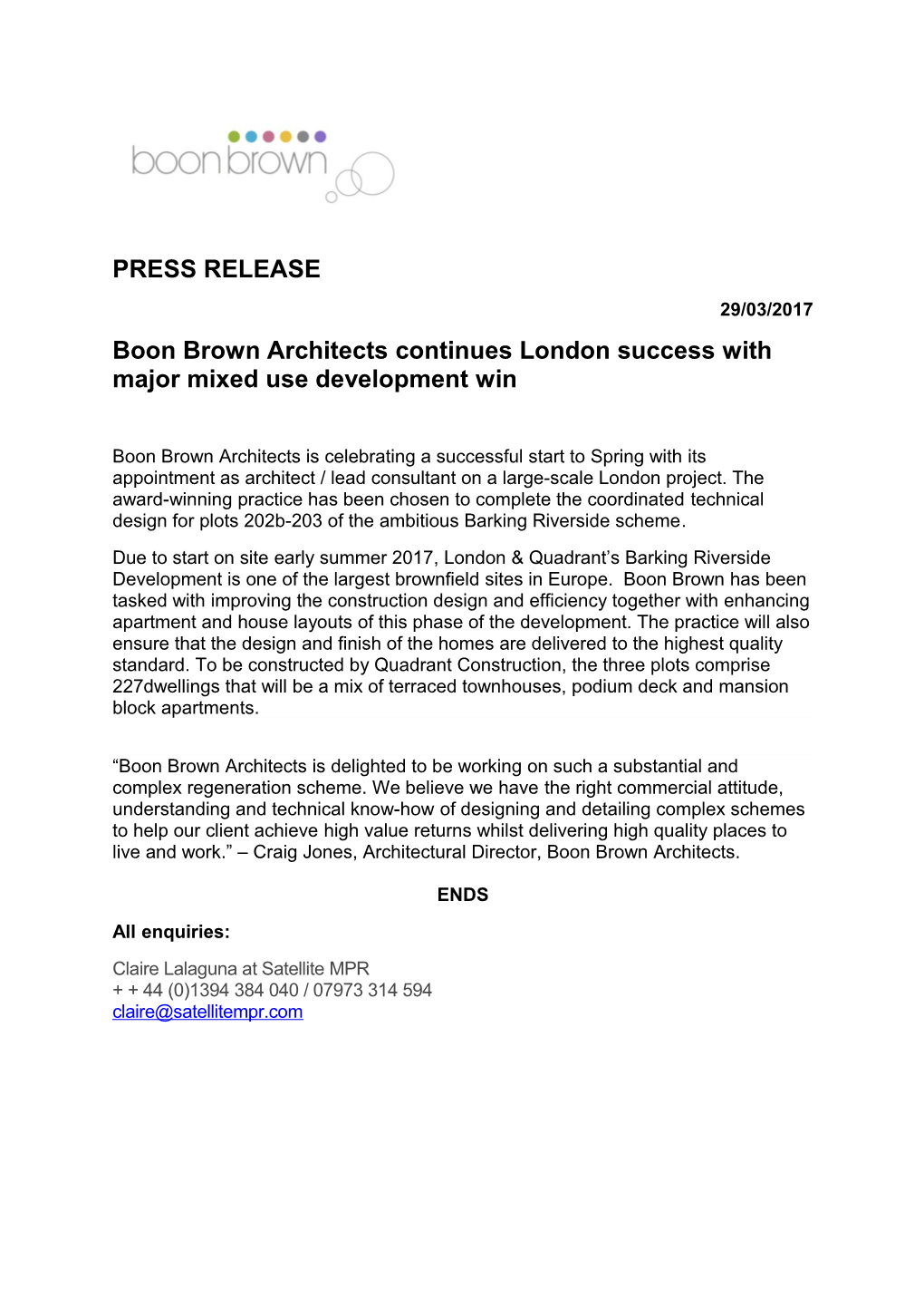 Boon Brown Architectscontinues London Success with Major Mixed Use Development Win