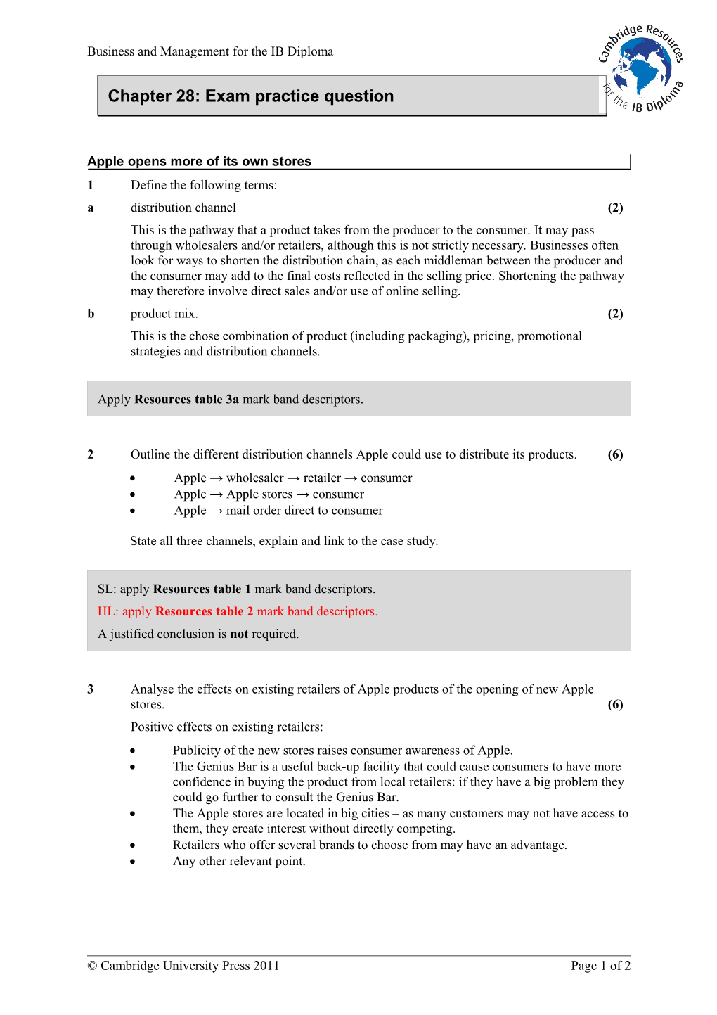 Extension Worksheet Topic 6 s9