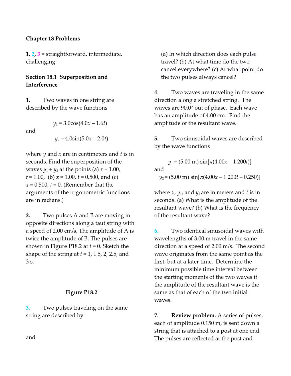 Section 18.1 Superposition and Interference