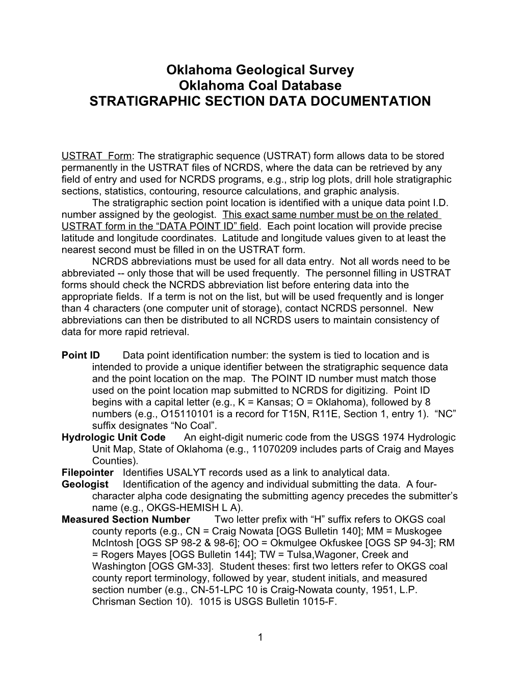 Stratigraphic Table Documentation