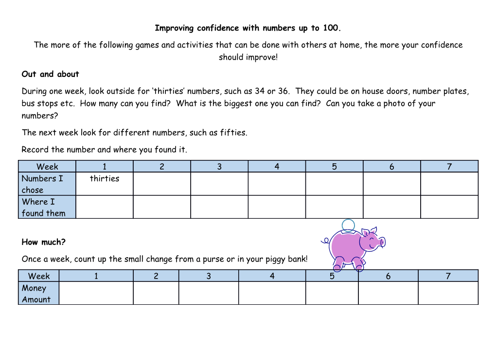 Improving Confidence with Numbers up to 100