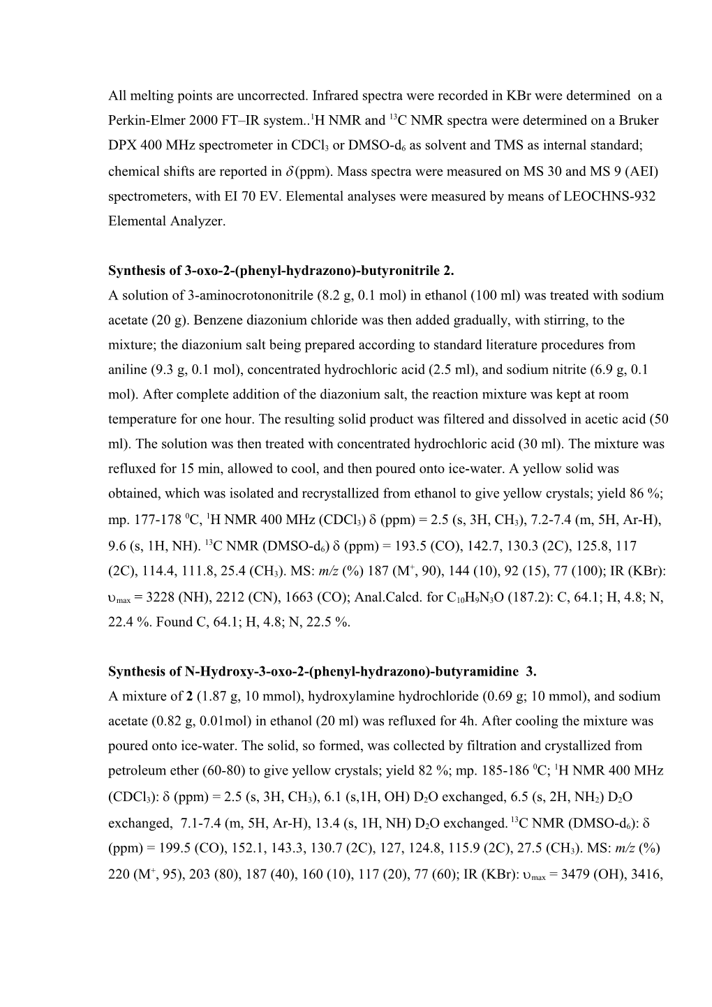 Synthesis of 3-Oxo-2-(Phenyl-Hydrazono)-Butyronitrile 2