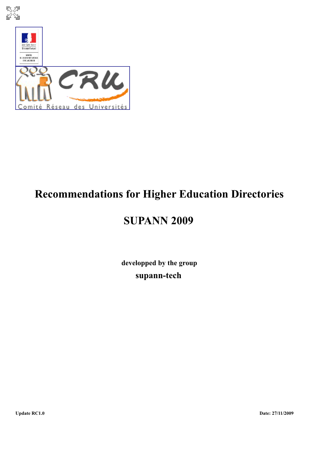 Recommendations for Higher Education Directories