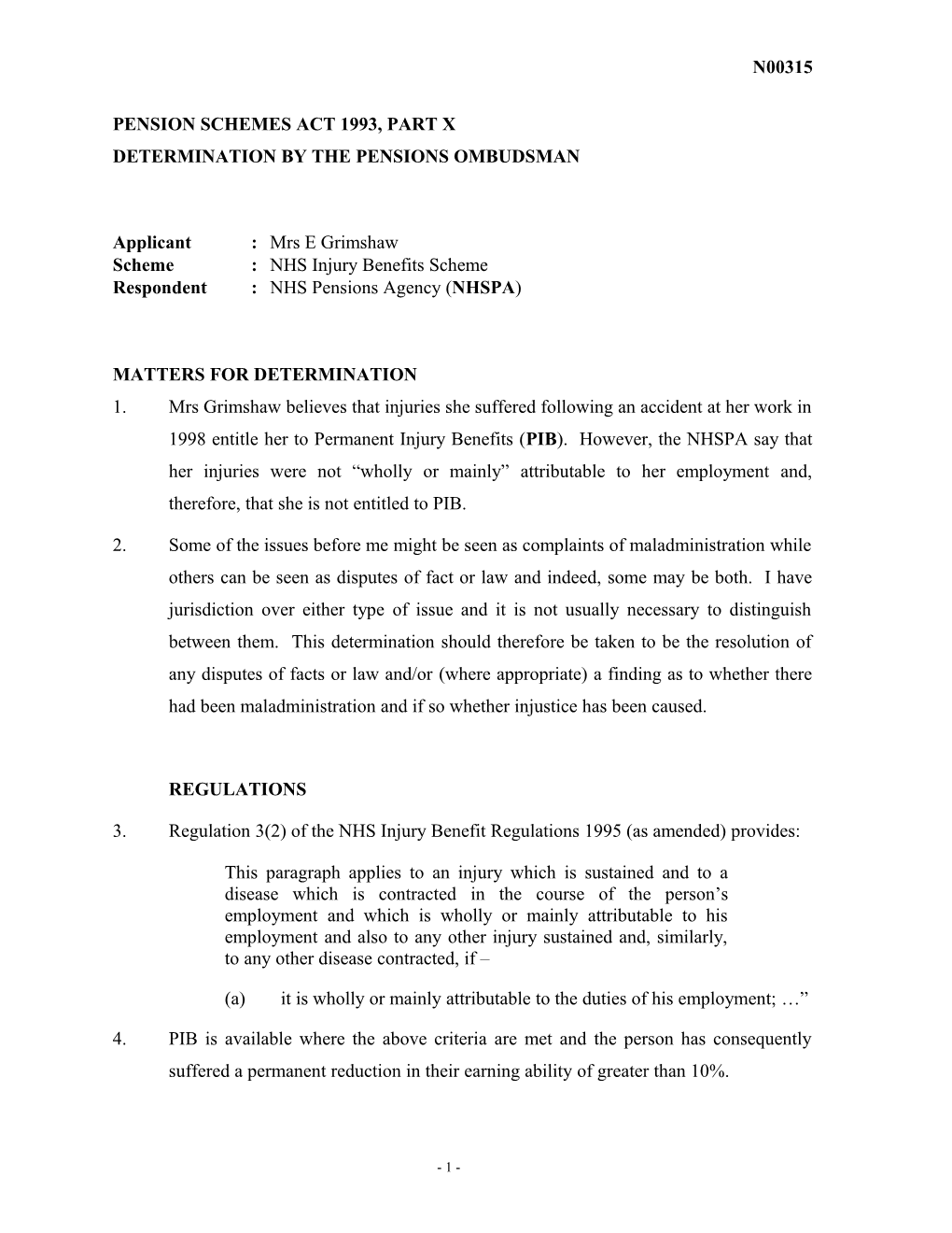 Pension Schemes Act 1993, Part X s69