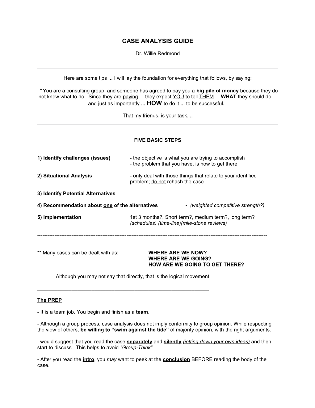 Case Analysis Guide