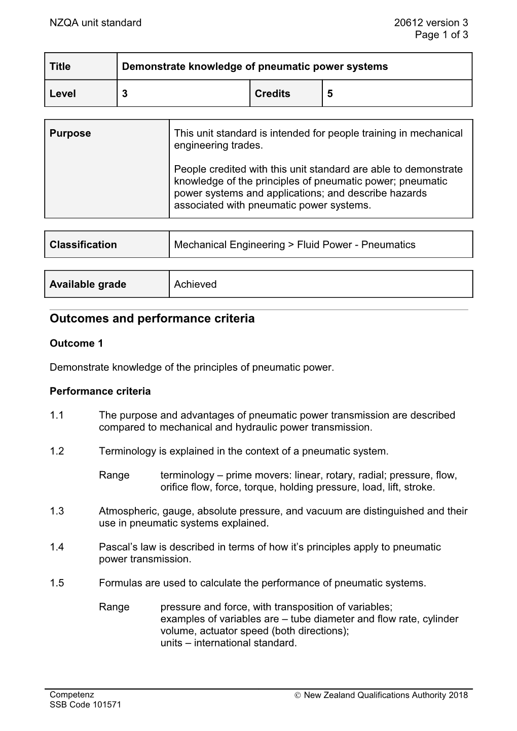 20612 Demonstrate Knowledge of Pneumatic Power Systems