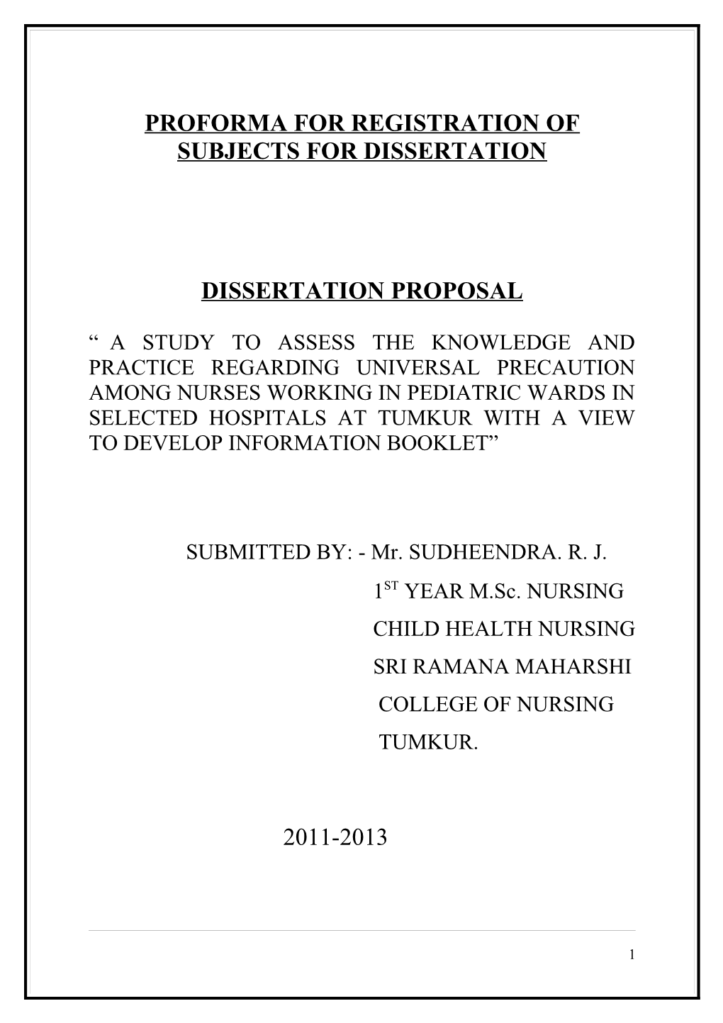 Proforma for Registration of Subjects for Dissertation s2