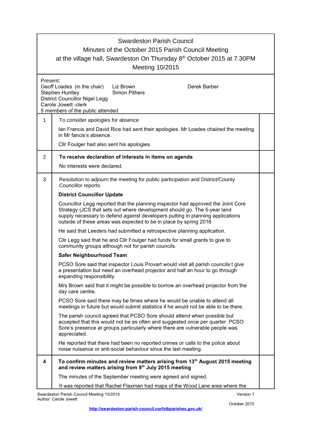 East Carleton & Ketteringham Parish Council