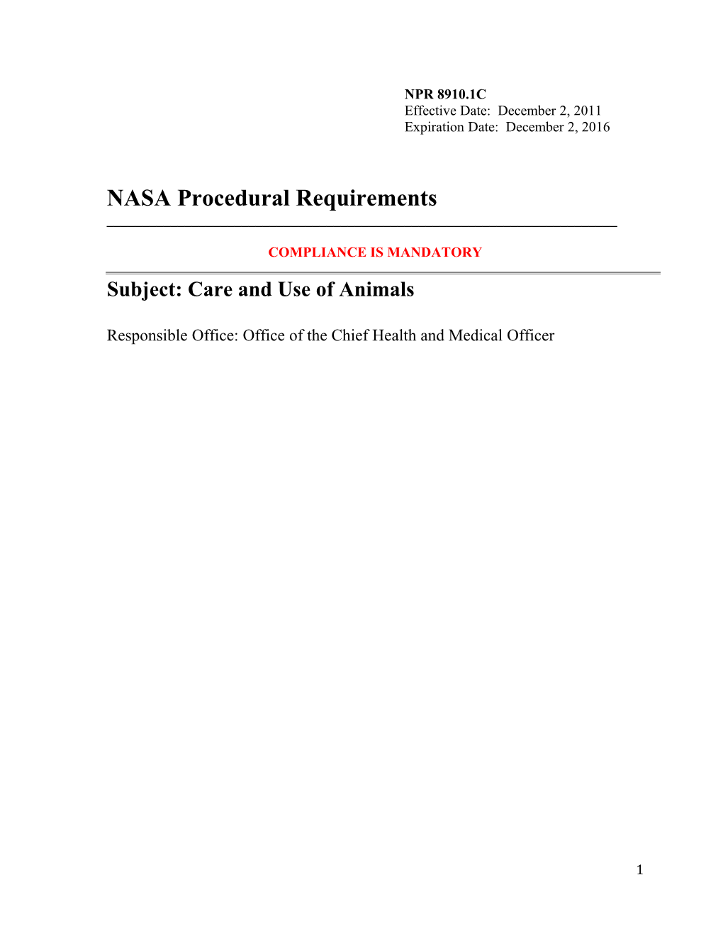 NASA Procedural Requirements s2