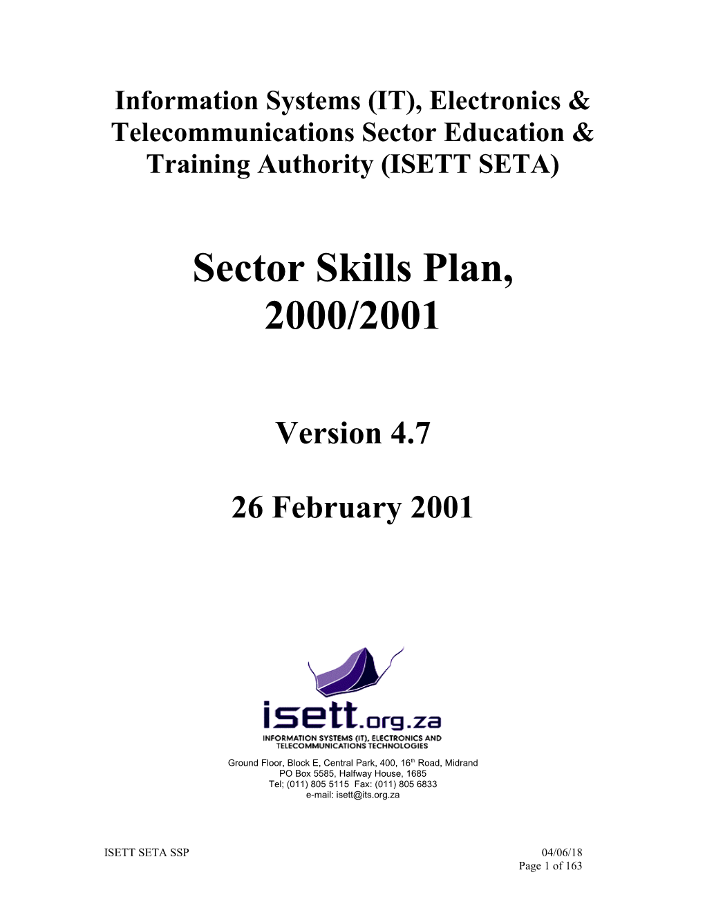 Information Systems (IT), Electronics & Telecommunications Sector Education & Training