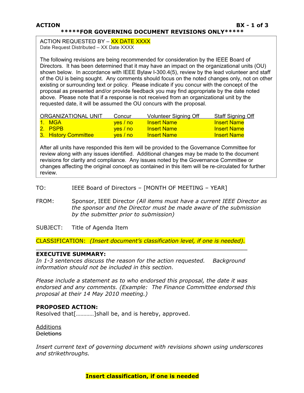 Board of Directors Download the Governing Documents Template