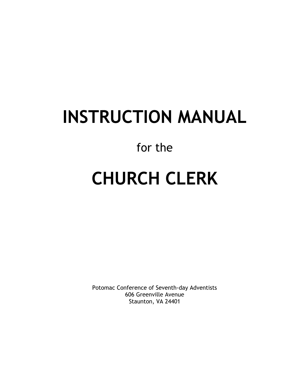 Role of the Church Clerk/Secretary