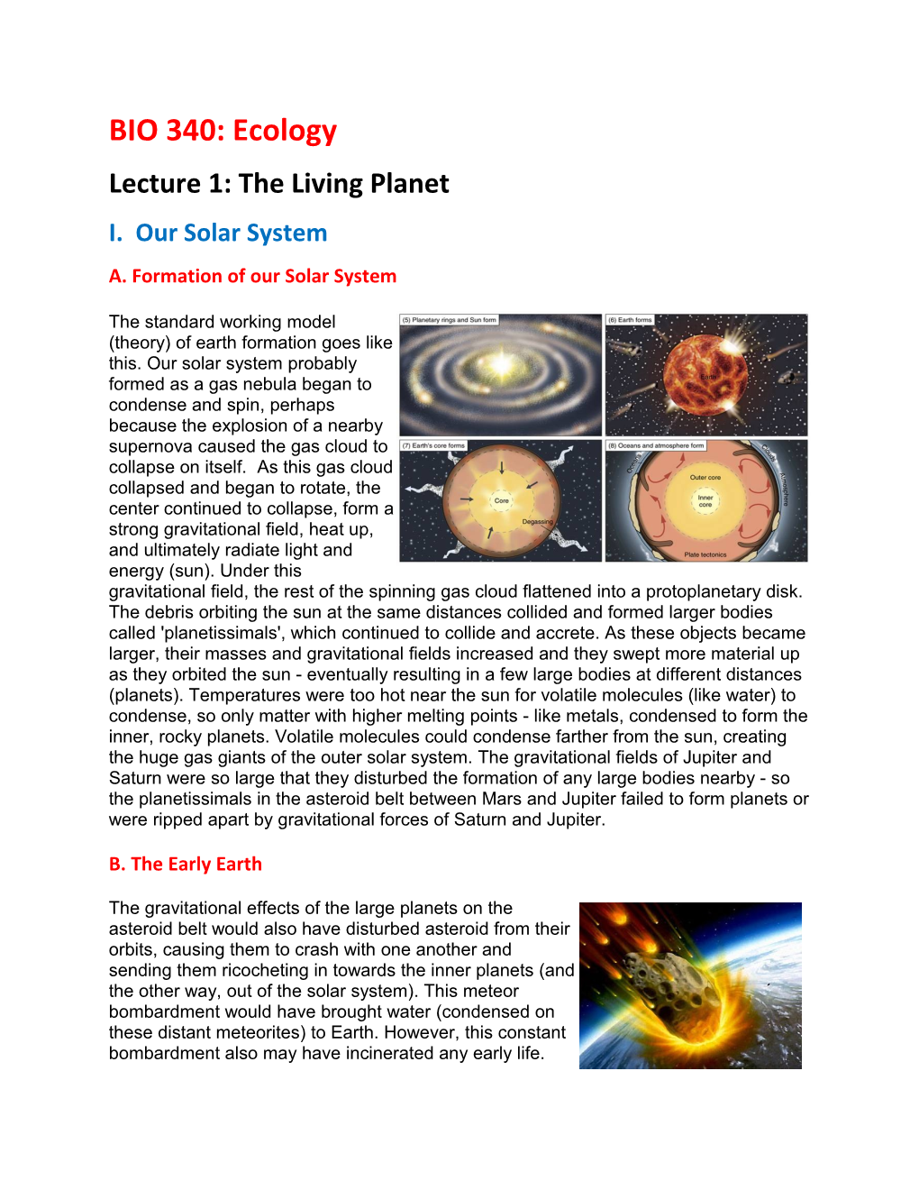 Lecture 1: the Living Planet