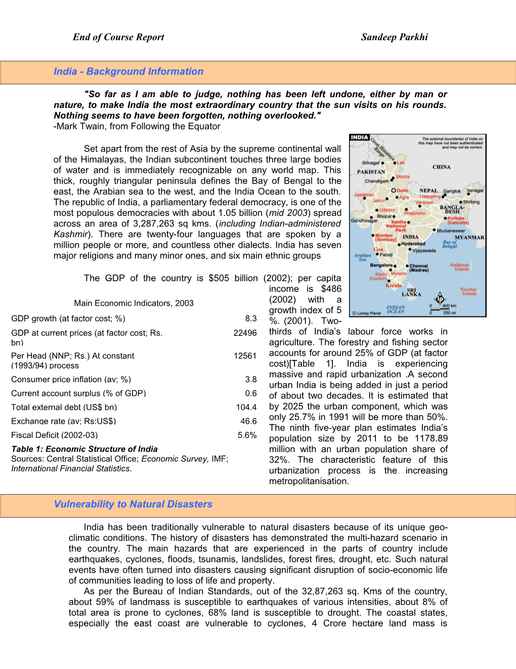 Institutional and Financial Arrangements for Disaster Management in India