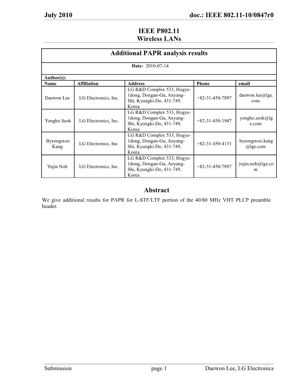 PAPR Reduction Sequence Analysis