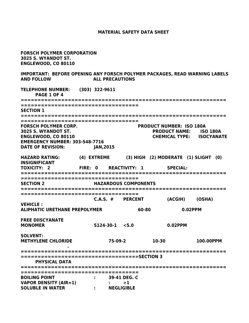 Material Safety Data Sheet s72