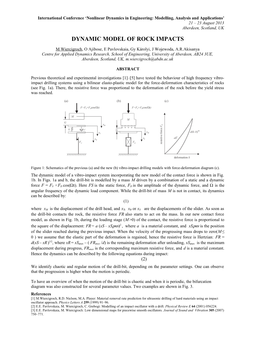 International Conference Nonlinear Dynamics in Engineering: Modelling, Analysis And