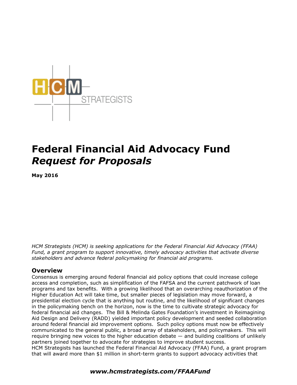 Federal Financial Aid Advocacy Fund