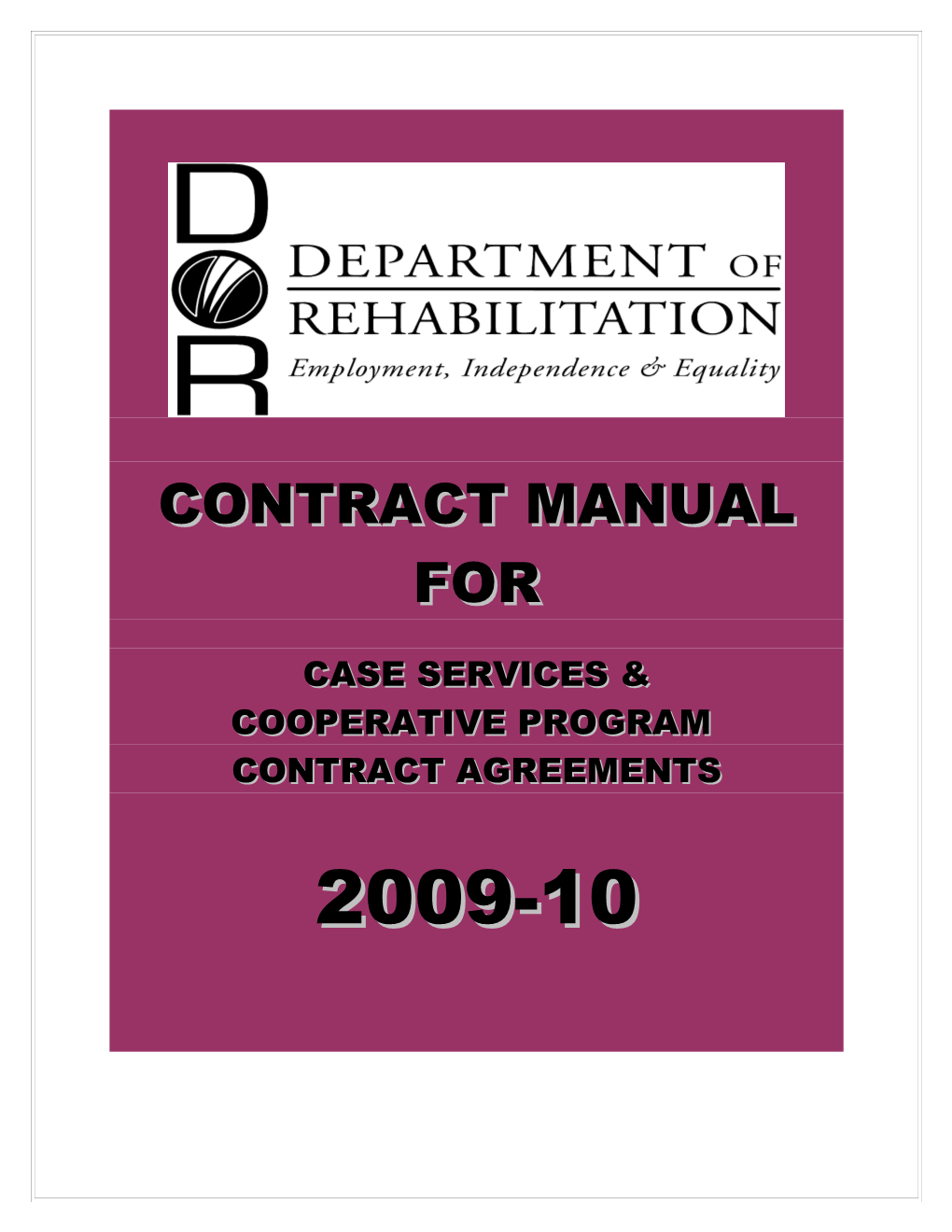 Contract Manual