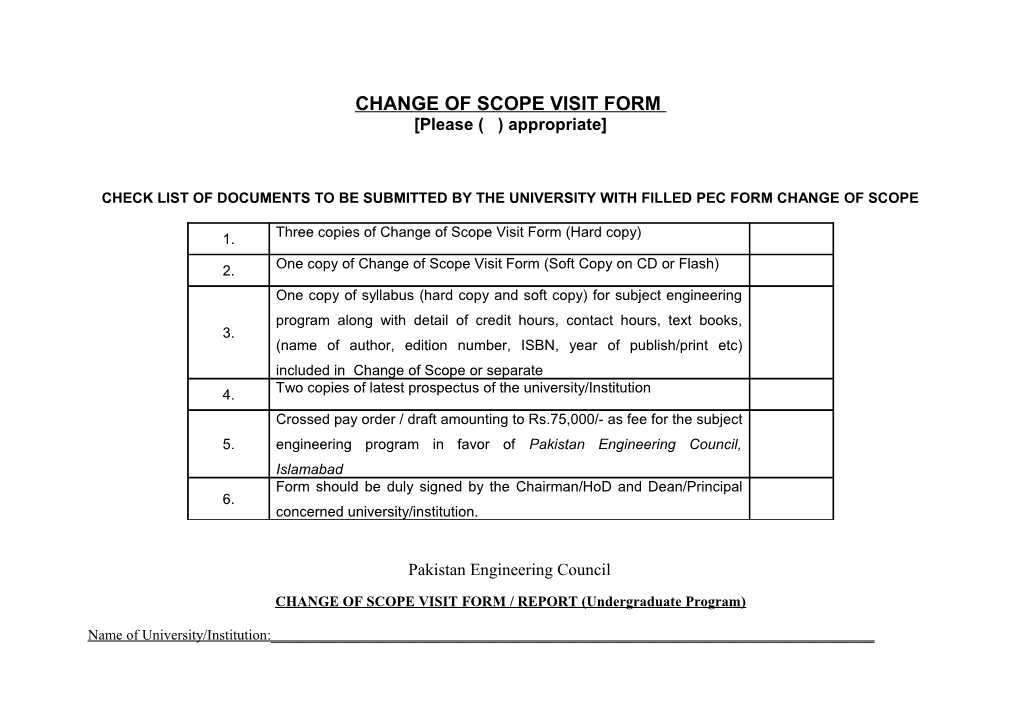 Change of Scopevisit Form