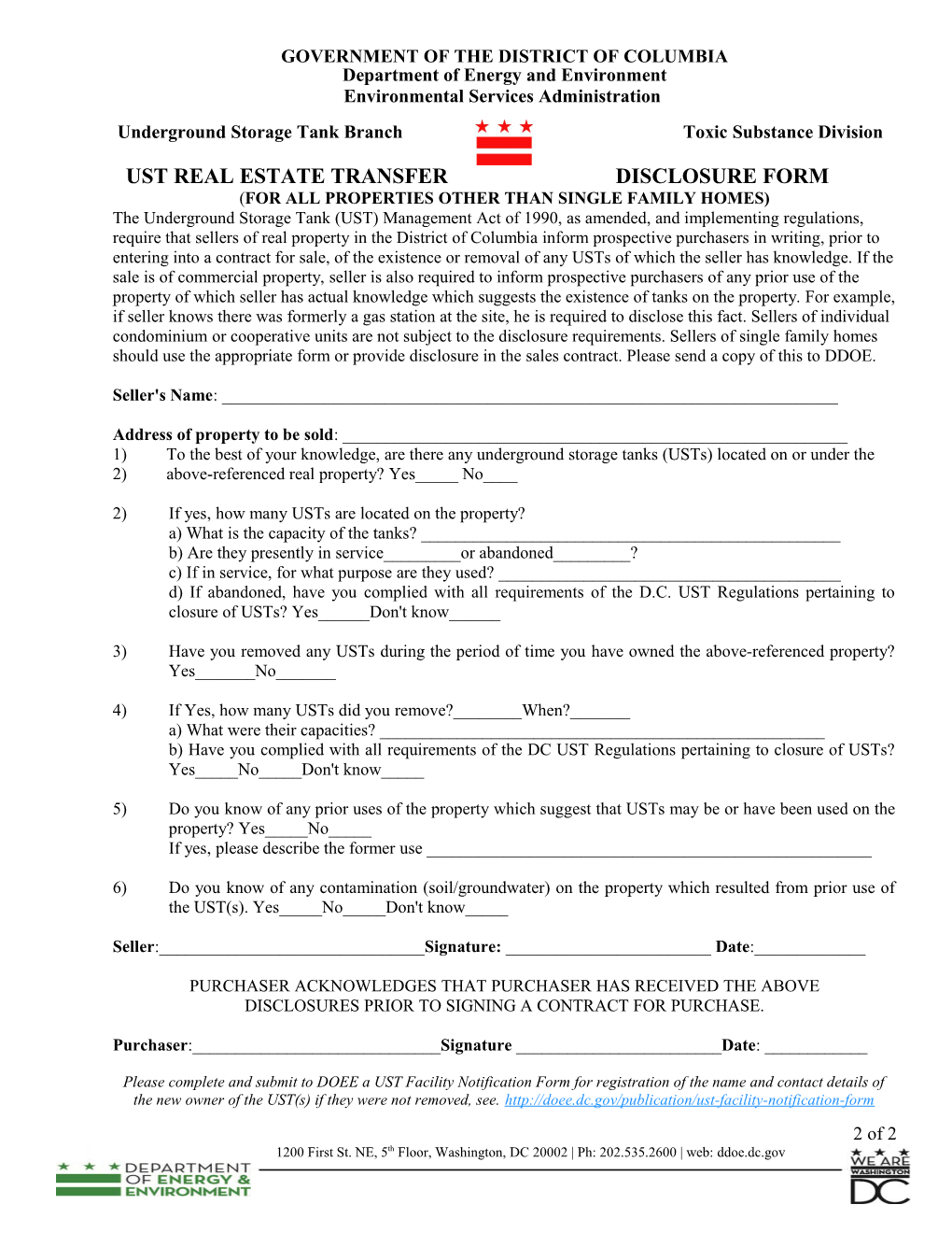 Ust Real Estate Transfer Disclosure Form