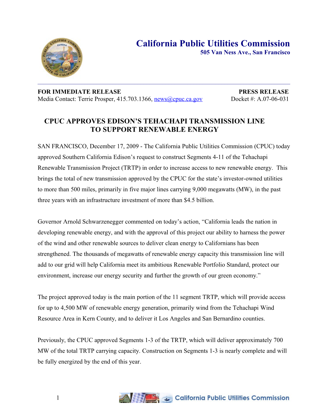 Cpuc Approves Edison S Tehachapi Transmission Line