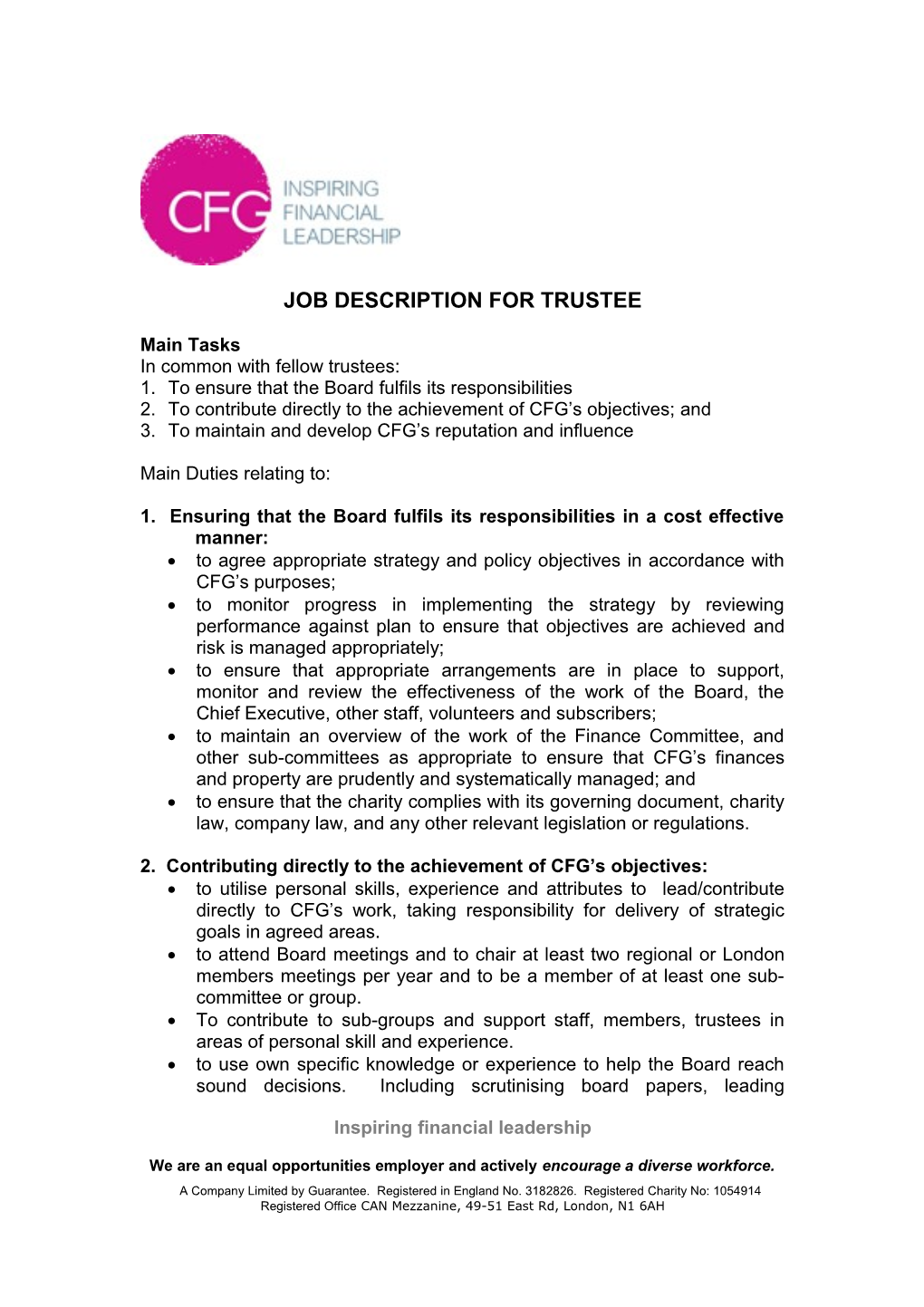 Job Description for Trustee